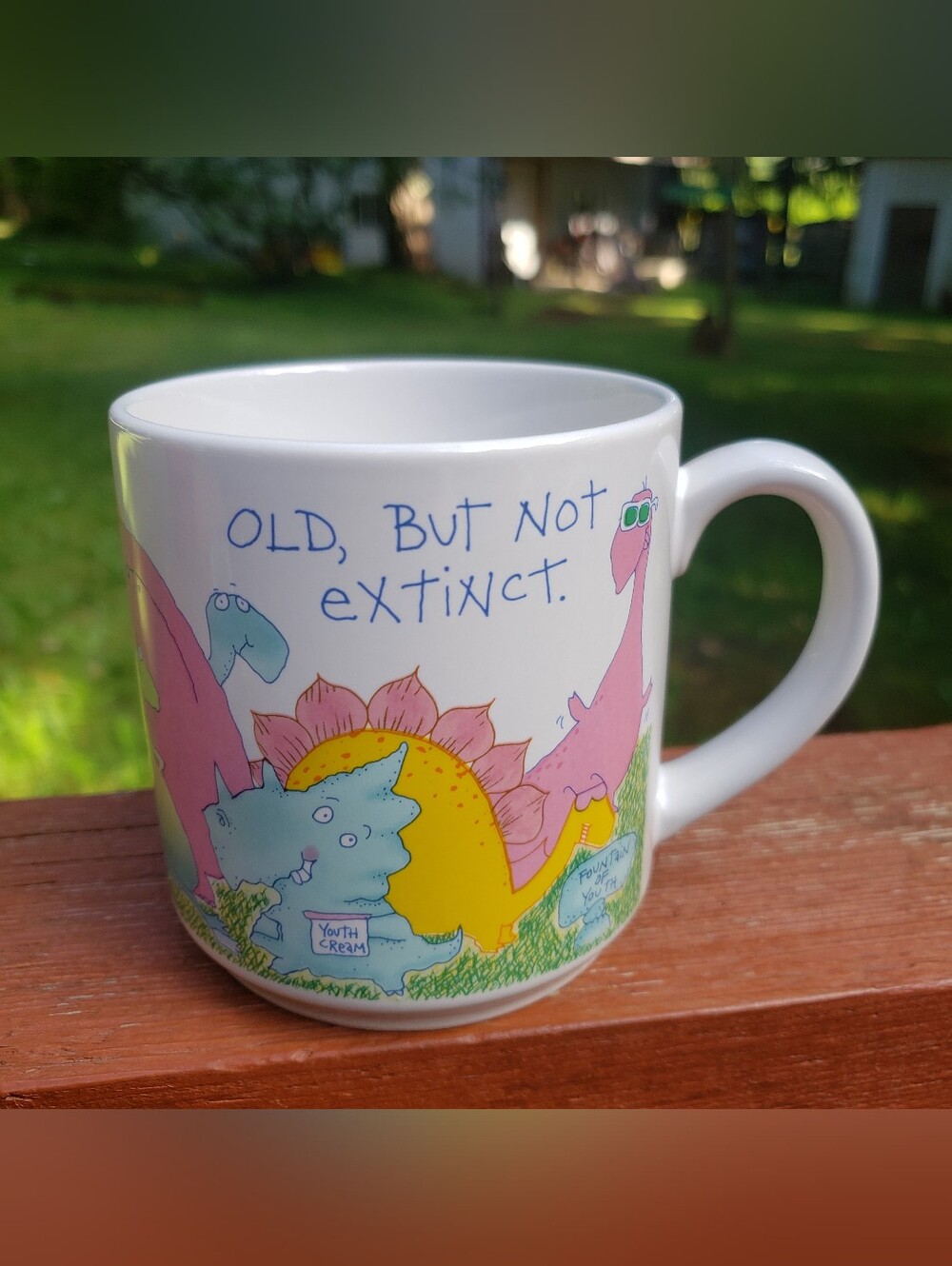 Carlton Cards Inc. Colorful Dinosaur 'Old, But Not Extinct' Coffee Mug